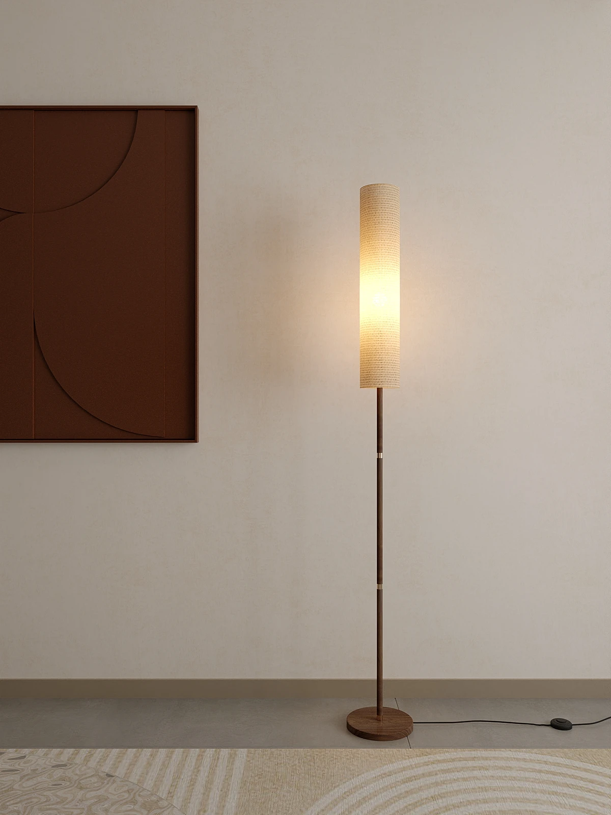 

Floor lamp living room sofa next to bedroom atmosphere corner retro medieval wabi **** wind vertical cream wind table lamp