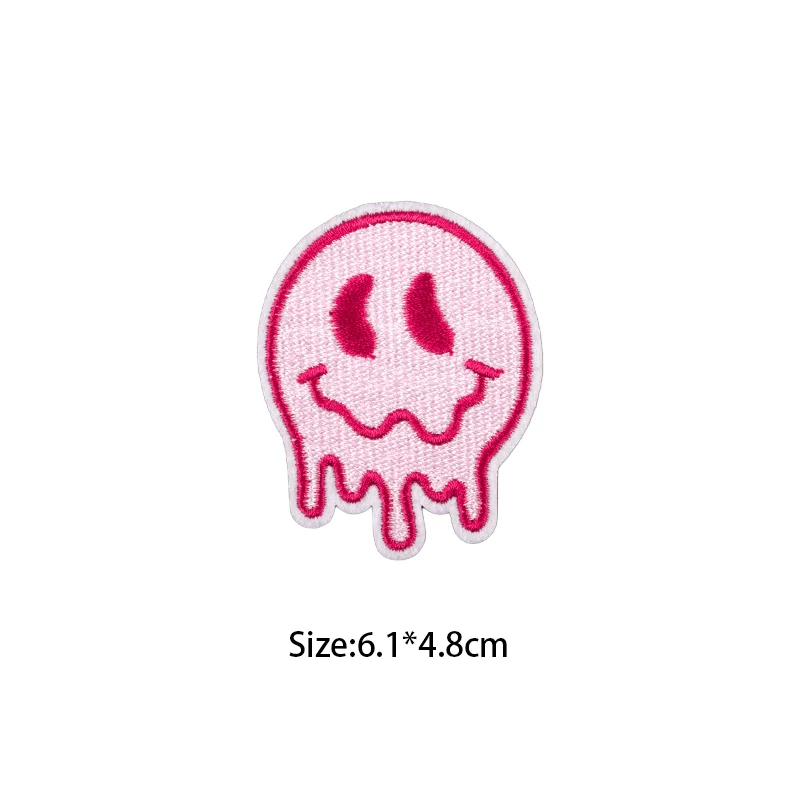 Cartoon Graffiti Patches Embroidered Patches for Clothing Fashion Iron On Patches On Clothes Pink Badges On Backpack Accessory