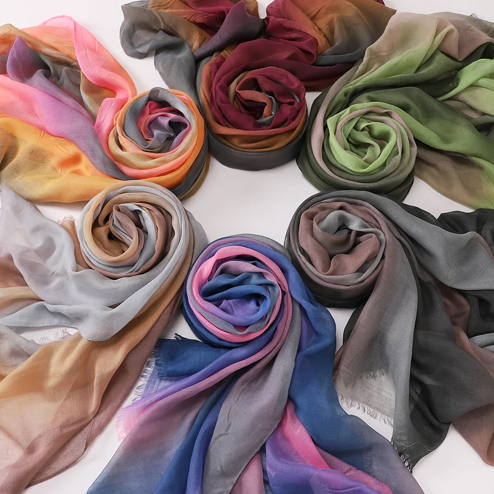 

Premium Hijab Muslim Women Tie-Dye Wholesale Cheap Plain Islamic Shawls Long Soft Scarves Headband Headscarf Ombre Ladies Scarf
