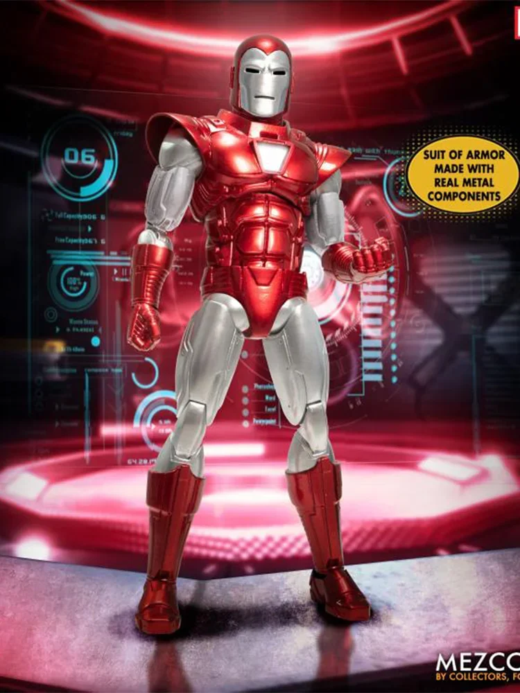 Original Mezco 1/12 Scale Silver Centurion Classic Movie Characters Iron Man Male Warrior Full Set 6Inch Action Figure In Stock