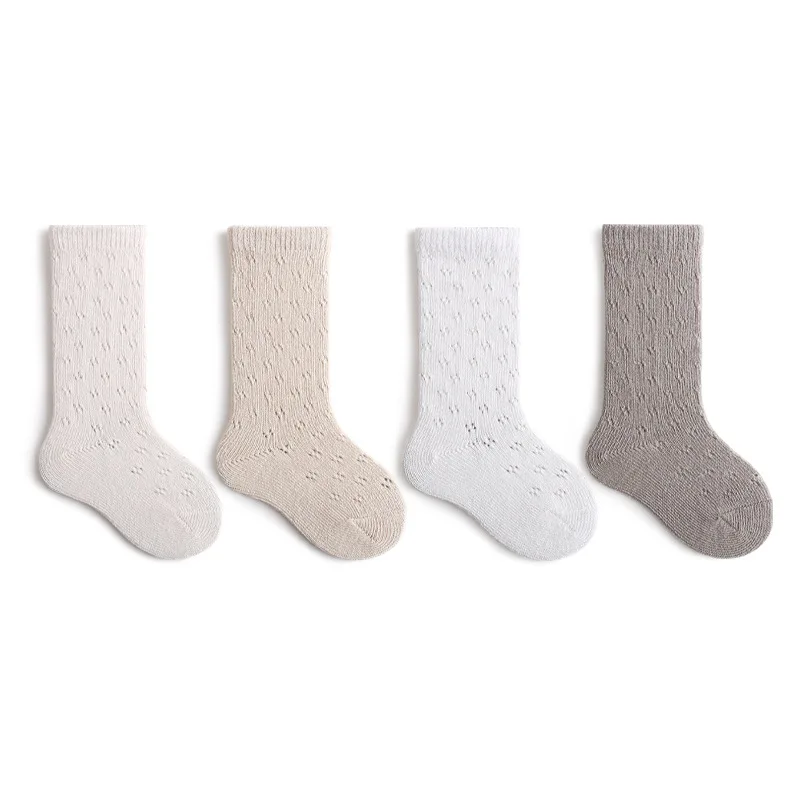 

4 Pairs a Lot Hollow Out Mesh Toddler Infant Baby Girls Socks Middle Length Summer Knee Length Kids Tights Accessories