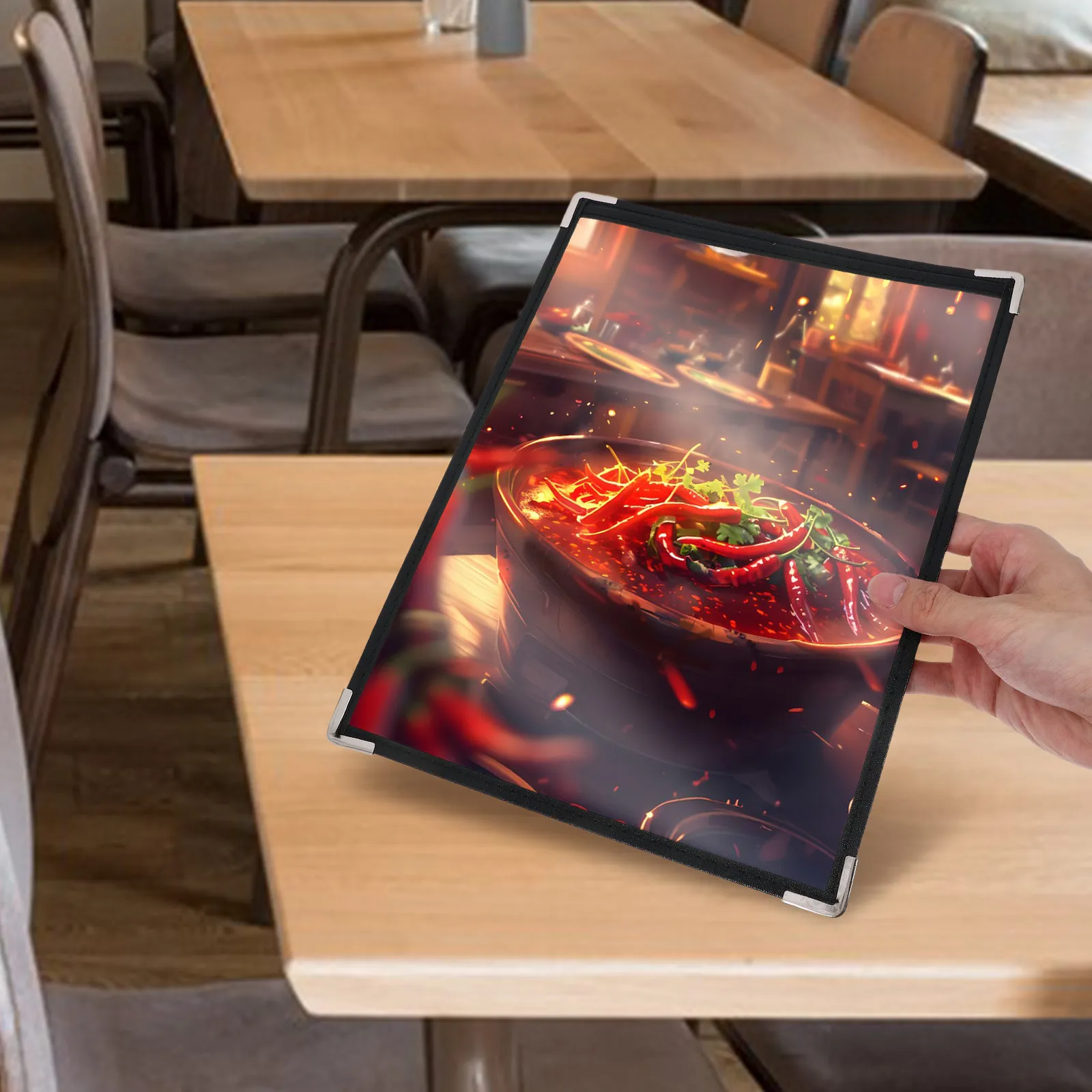 

Clear PVC Menu Cover 2-Side Transparent Detachable Folder Easy Replace Clean for Restaurant Cafe Bar Menu Holders