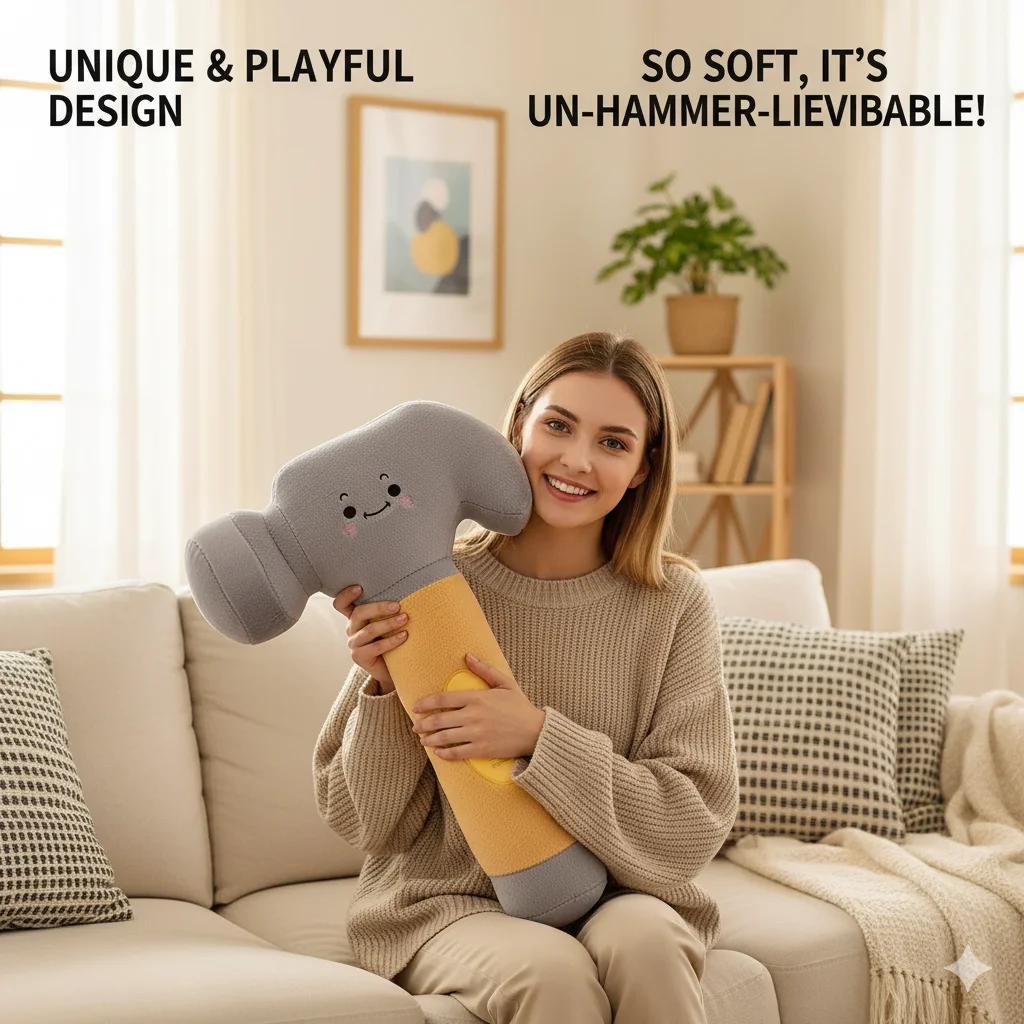 

Creative Hammer And Wrench Plush Toys Cute Tool Shaped Stuffed Pillow For Kids Boys Funny Massage Throw Pillow Doll Gift
