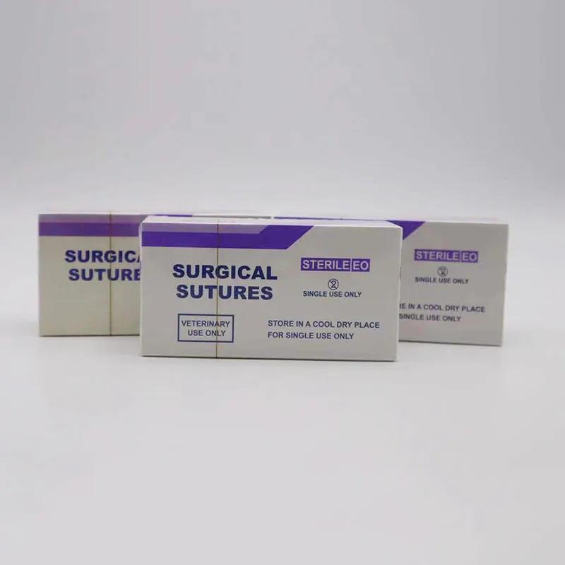 Veterinary PGA Absorbable Suture with Needle 90cm Pet Surgical Suture Supplies No Removal Surgical Supplies