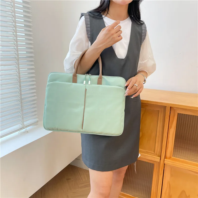 Borsa per laptop elegante da 15,6 pollici per uomo e donna Borsa da lavoro casual in tessuto Oxford resistente ai graffi e all'usura Proteggi tablet