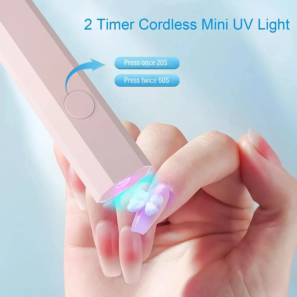 Lámpara de mano UV LED para curado de todo esmalte en gel, recargable por USB, máquina de secado rápido para manicura 3