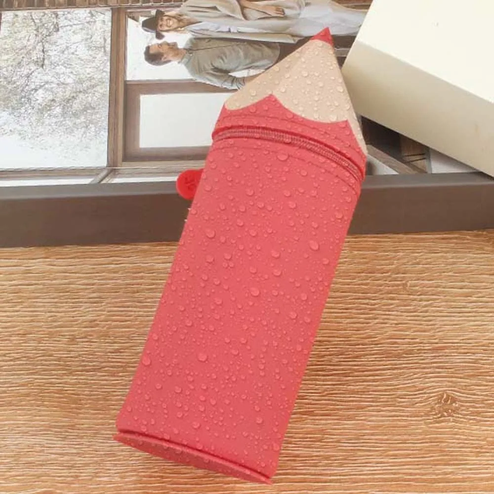 Creative Pencil Shape Pen Holder Large Capacity Waterproof Pen Storage Bucket Portable Multi-functional Makeup Brush Holder