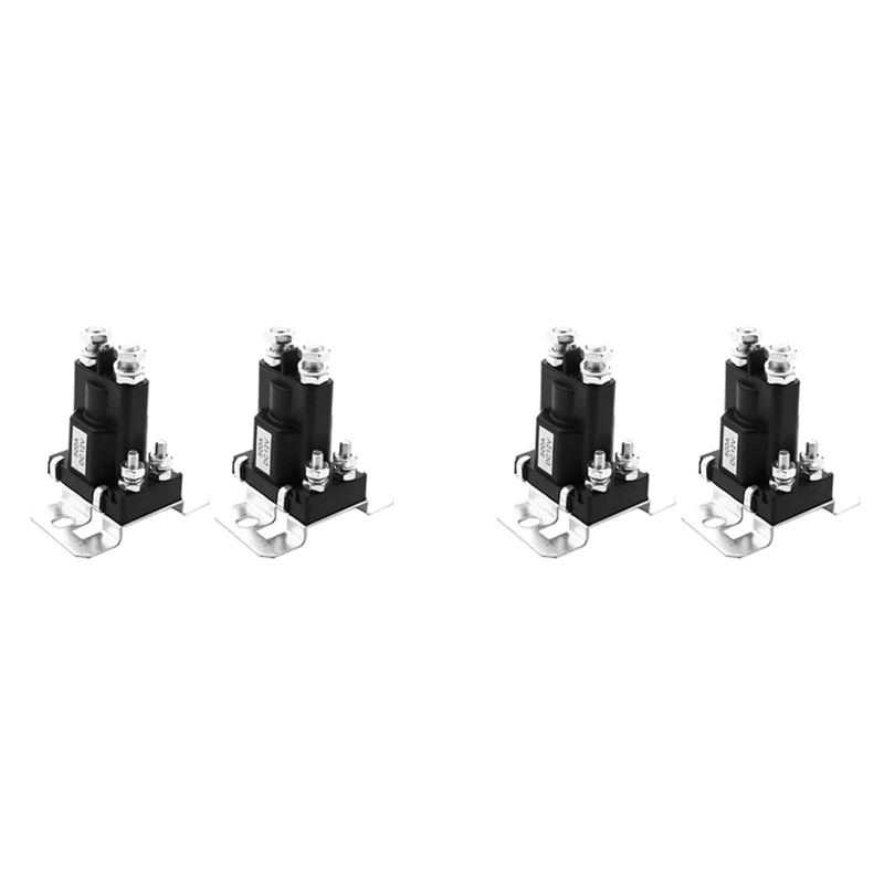 4Pcs 4 Terminal 12V 500A Car Start Relay Dual Battery Isolator Automobile Start Solenoid Relay Car On/Off Power