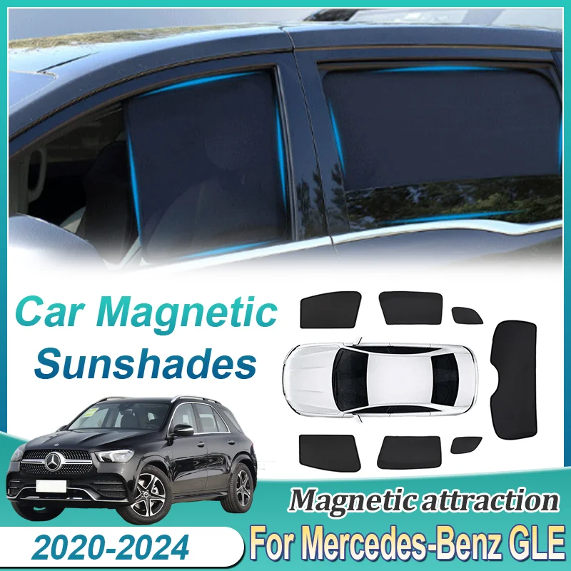 

Car Magnetic Sunshade Anti-UV Privacy Protection Coverage Blocking Curtain Parts For Mercedes-Benz GLE 350 SUV W167 2020-2024
