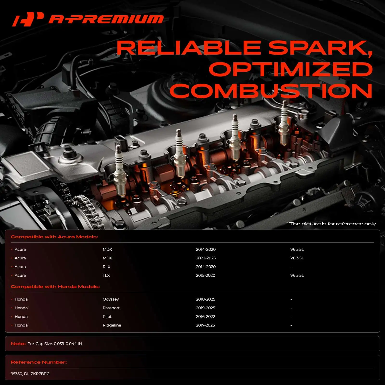 A-Premium 6x Double Iridium Spark Plugs for Honda Odyssey Passport Ridgeline Acura MDX