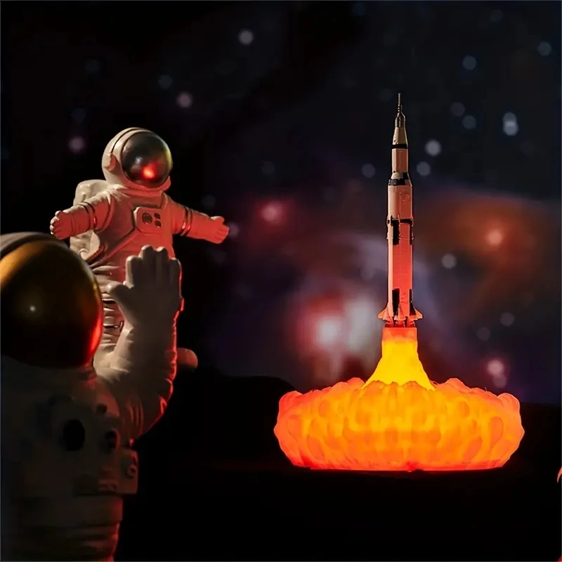 1pc Creative Rocket Nightlight - Atmosphere Lamp For Casual Decoration And Gift Giving  3D Printing Technology Small Rocket