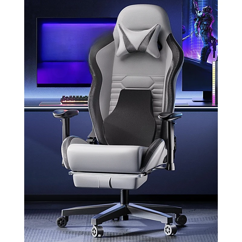 Gaming Chair PC Chair with Ergonomics Lumbar Support, Racing Style PU Leather High Back Adjustable Swivel Task Chair