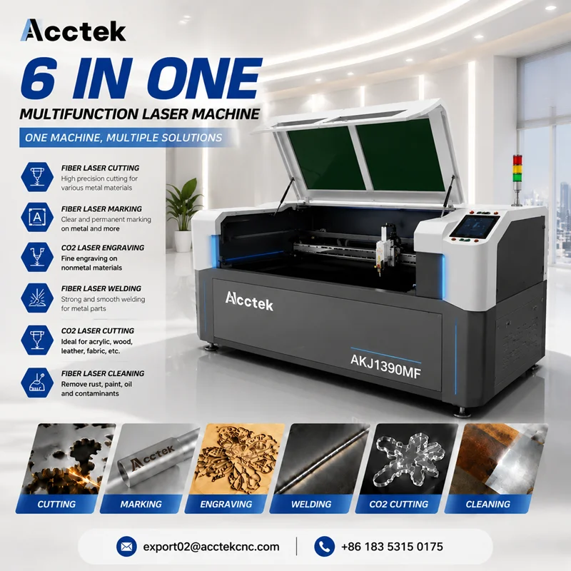 Portable 6 Function Fiber Laser Machine Laser Cleaning Welding Cutting Marking Engraving System for Stainless Steel Metal