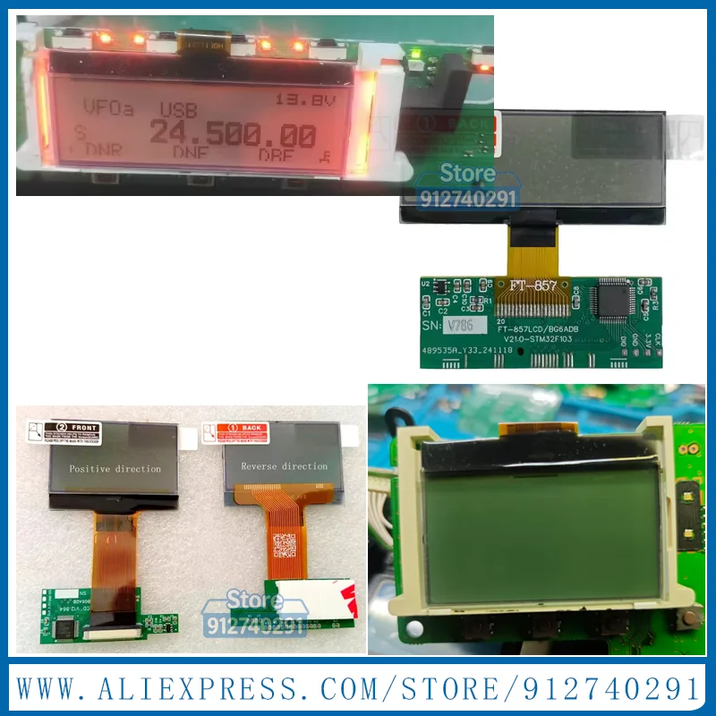 New FT-857 FT-857D FT-897 FT-897D LCD Display Screen Oem LCD AlternativeF or YAESU Replacement Part's Zebra Stripes Issue