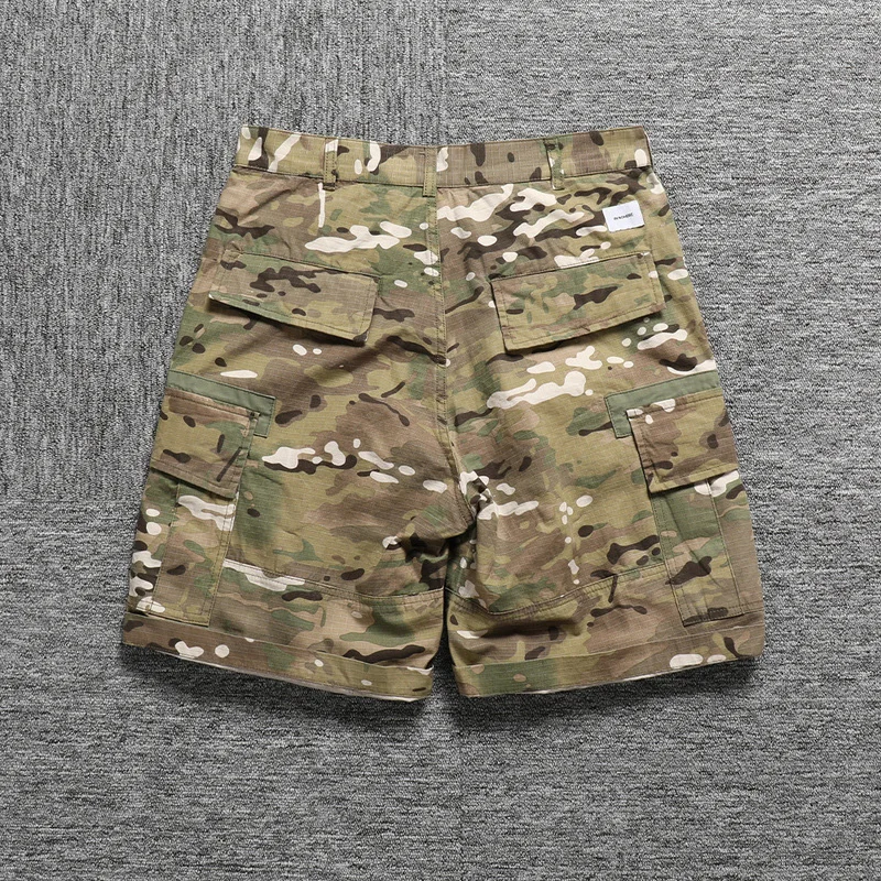 Japanese Fashion WTAPS Workwear Shorts Men\'s Camouflage Casual Loose Half Pants Summer Vintage Casual Cityboy Y2k Youth Male