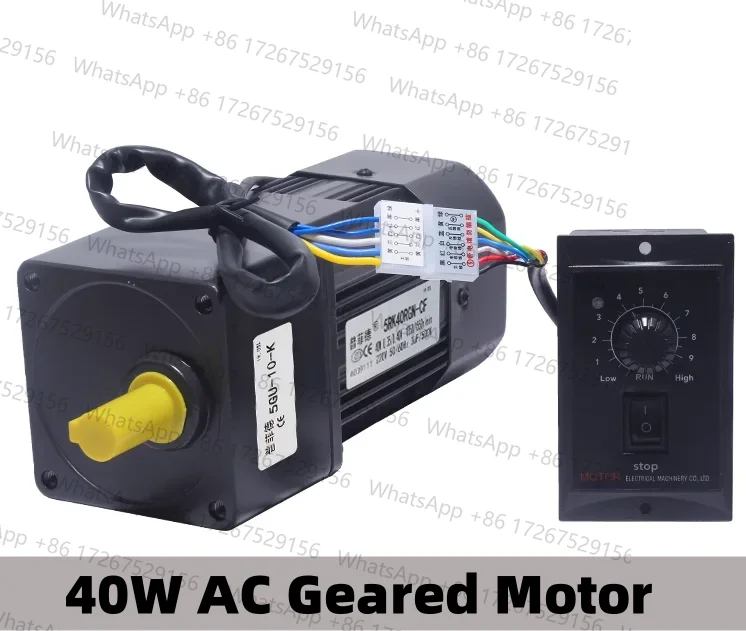 40W 220V AC Geared Motors 5RK40GN-CF Induction Small Machine 2.7/4.5/6.9/12.5/18/22/27/33/54/67/90/180/225/270/450RPM with US-52