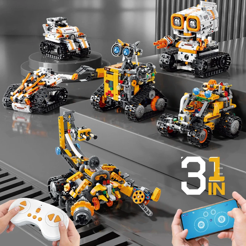 2024 City Technical 3 in 1 Transform RC Robot Racing Car Building Blocks Remote Control Scorpion Tank Bricks Toys for Kids Gifts