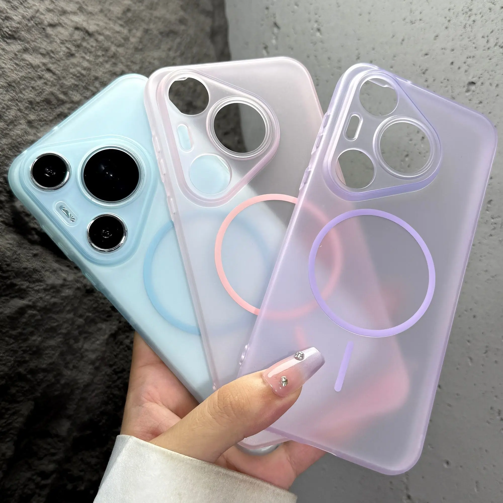 Para Huawei Pura 80 70 Ultra Funda nueva piel de niebla de hielo Funda magnética de TPU para Huawei Pura80 70 Pro Plus Funda a prueba de golpes