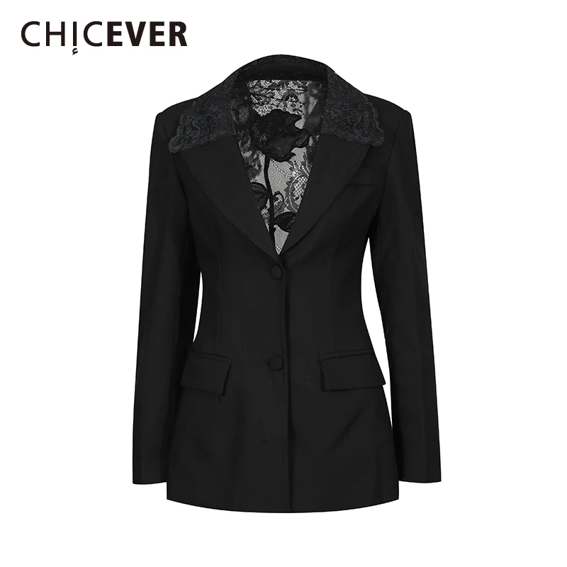 

CHICEVER однотонная дизайнерская куртка с вырезами, женская свободная куртка с лацканами и длинными рукавами, сексуальные винтажные женские куртки, осенняя мода, новинка