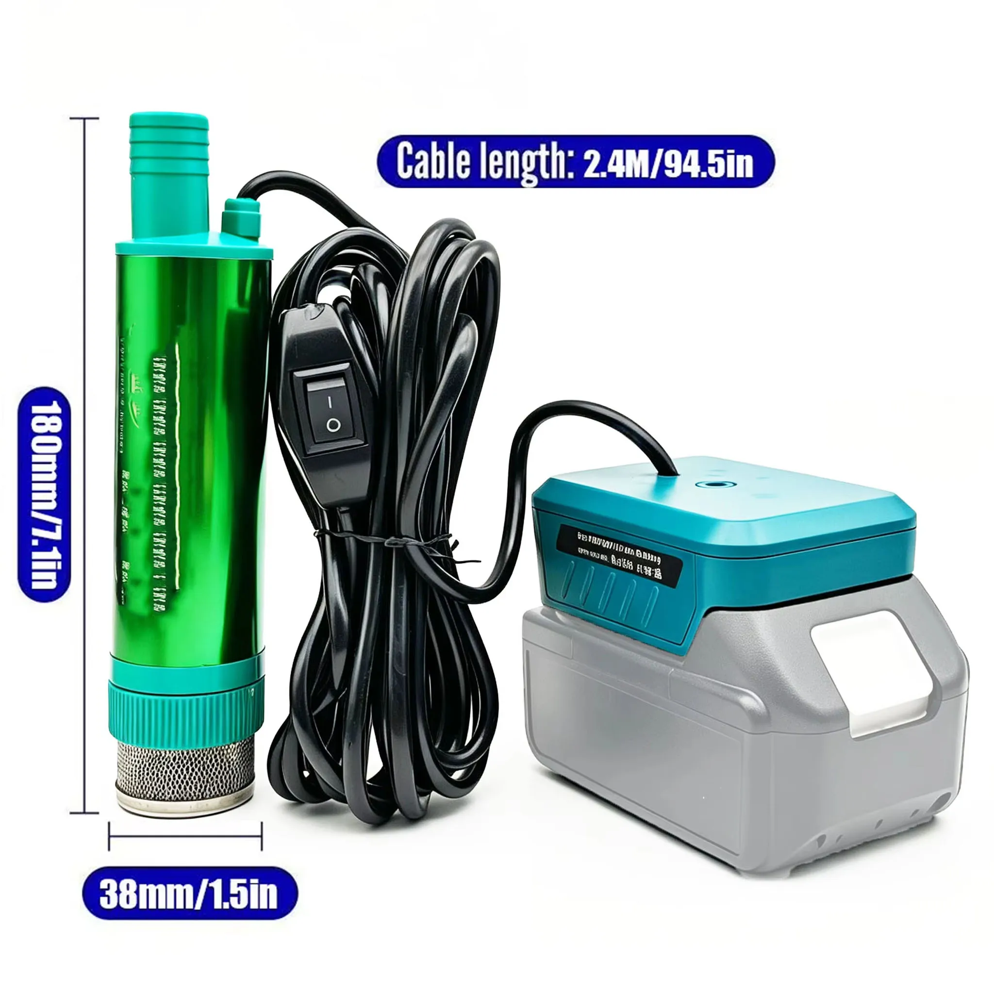 2-in-1 Öl- und Wasserpumpe für Makita 18V Akku, kabellose Diesel-Kraftstoff- und Öl-Transferpumpe, leistungsstarkes elektrisches Wasserpumpenset, passend für – Detail 1