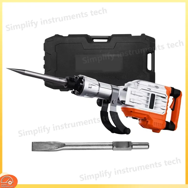 4500W Jack Hammer Demolition Concrete Breaker with 2 Chisel Bits Heavy Duty Power Drill Hammer for Construction