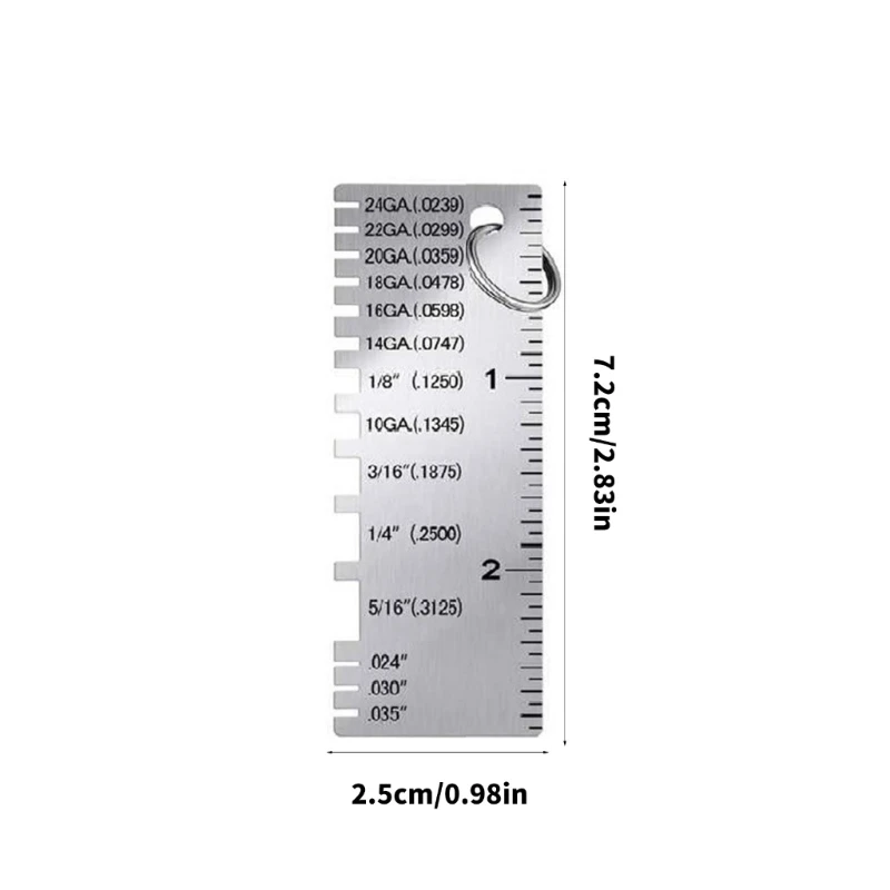 와이어 두께 측정기 테스터 눈금자 양면 와이어 두께 게이지