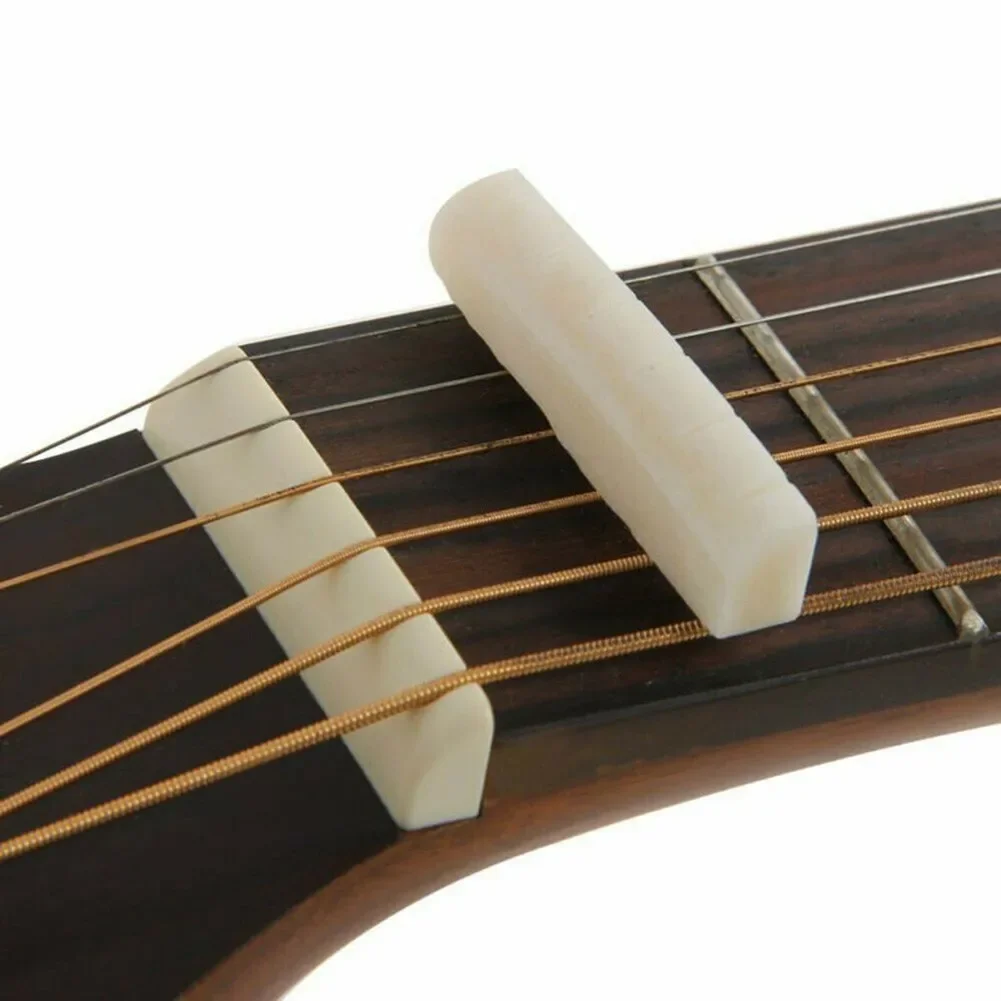 1 Set Natural Bone Guitar Bridge Nut Saddle For 6 String Acoustic Guitar White Musical Stringed Instrument Guitar Accessories