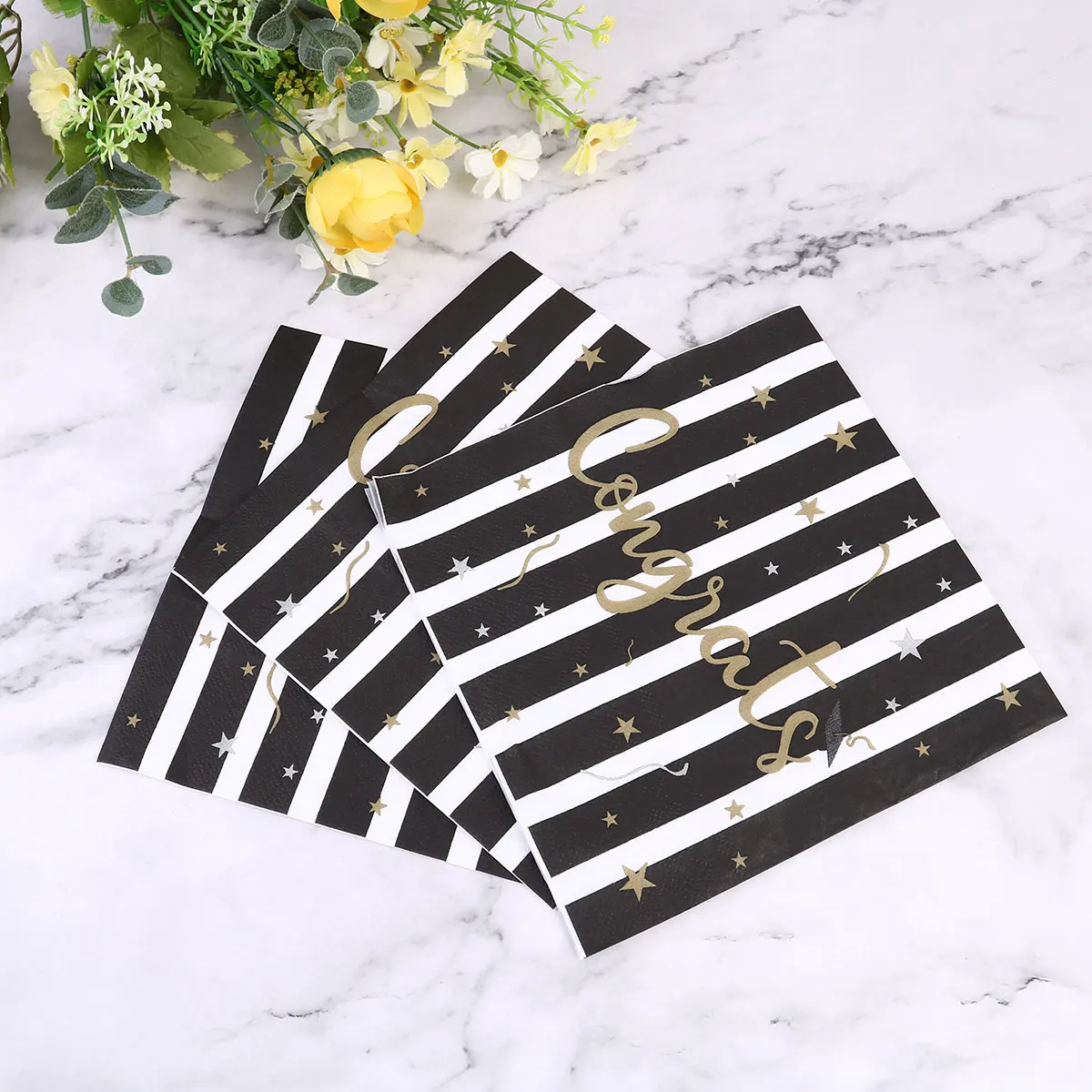 

60 Sheets Party Napkins Supplies Tissue Graduation Season Theme Printed Tableware