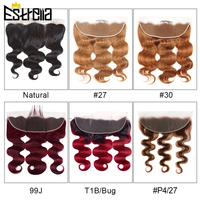 Red Body Wave 13x4 Lace Frontal Closure Brazilian Remy Ear To Ear Lace Frontal 100% Human Hair Frontal Hand Tied Estrella