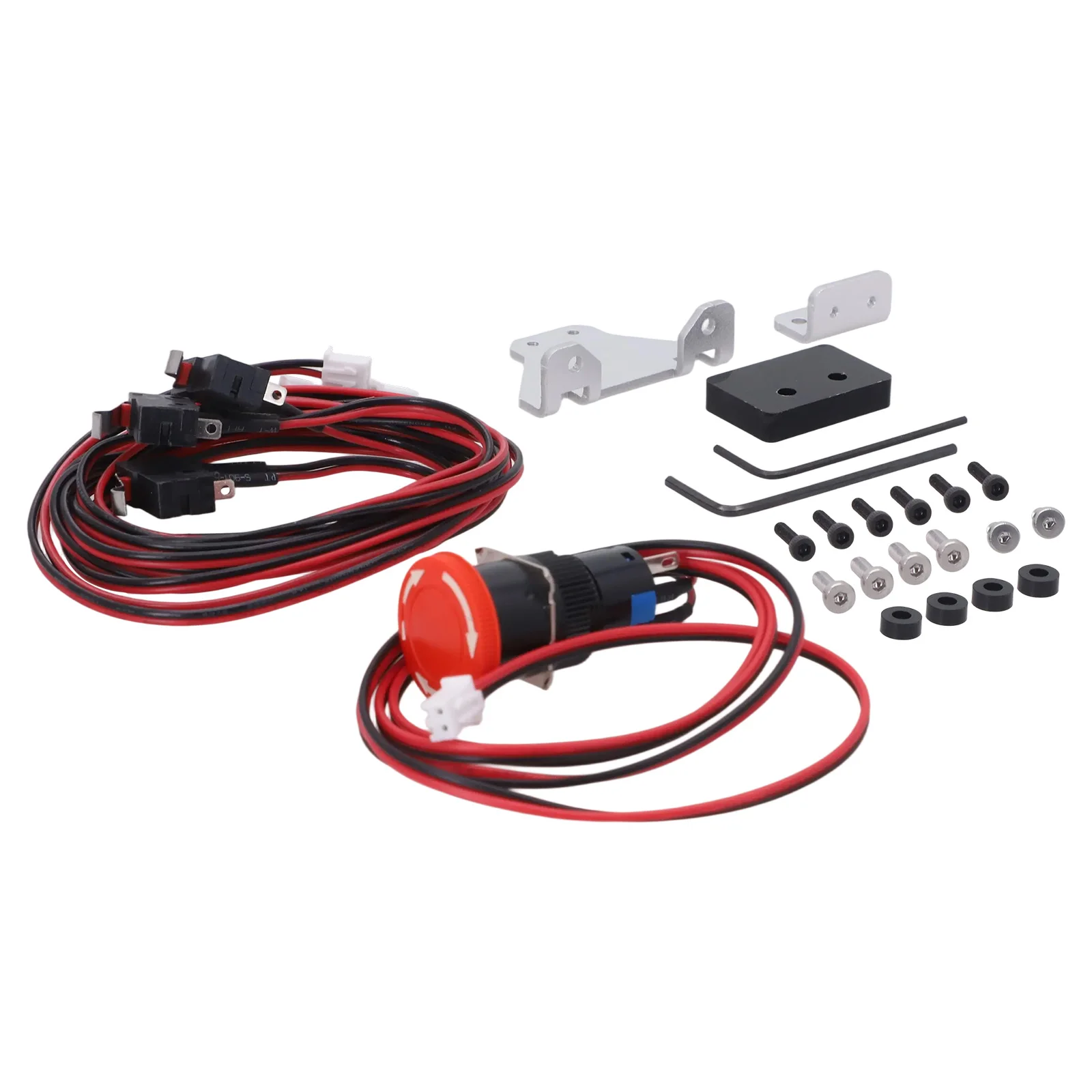 CNC Router Limit Switch Kit Compatible with For 3018 PRO Max Plus Includes E Stop Switch 2 Pin 80cm Cable Black Red