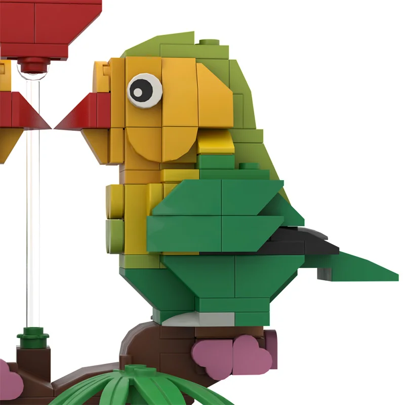 BZB MOC Parrot Yuanyang Duck Valentine\'s Lovebirds Toy Building Blocks Kit Heart Box Brick Model Wedding Lovers Girl Best Gifts