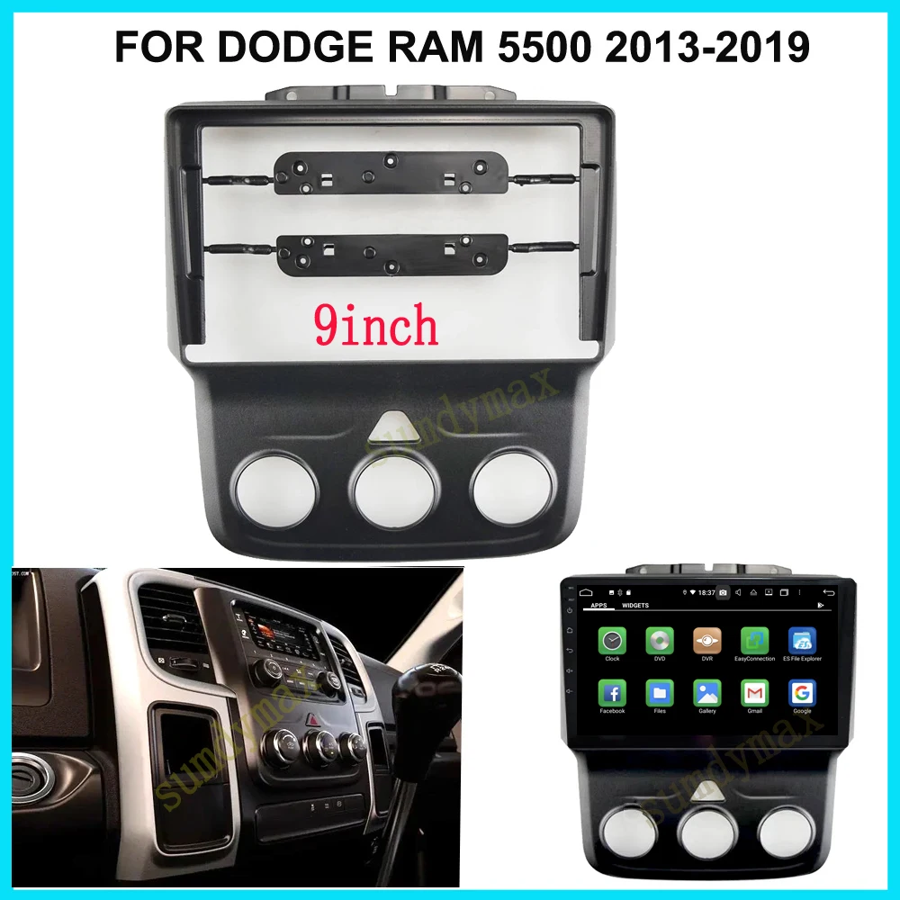 

9 inch 2din Car Radio Fascia Panel for Dodge RAM 5500 2012-2018 Android Radio Dashboard Kit Face Plate Fascia Frame