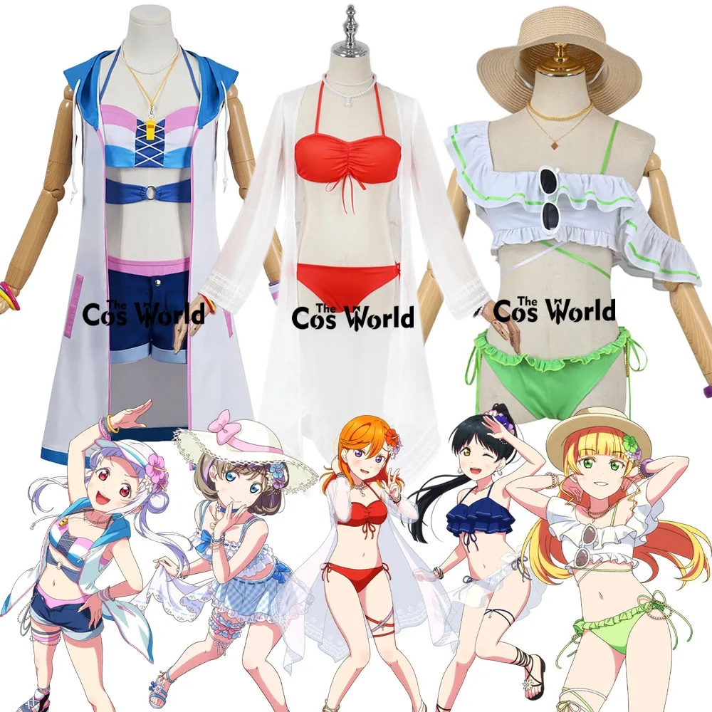 Love Live Liella Sunny Ocean Shibuya Kanon Tang Keke Arashi Chisato Heanna Sumire Swimwear Swimsuit Anime Cosplay Costumes