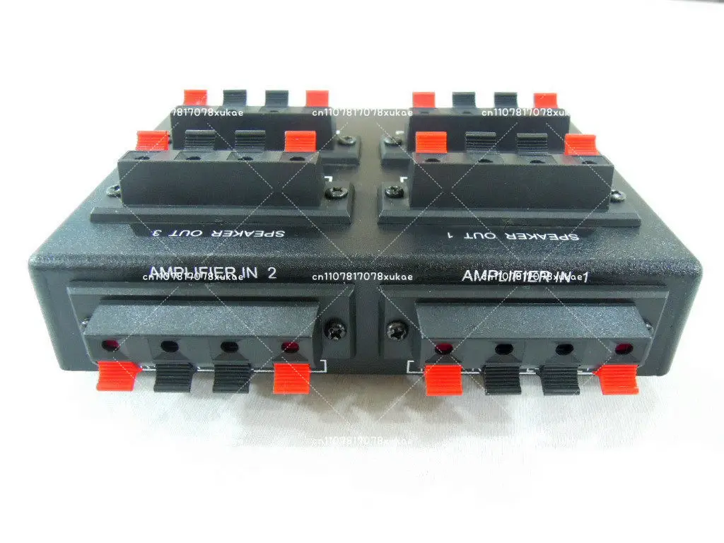 SP-24 Mini 2-IN-4-OUT Stereo Audio Selector Amplifier Switcher Box Speaker Splitter Easy Install
