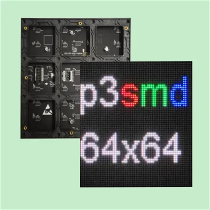 3 Indoor Full Color LED Display Module 64 x 64 Dot Matrix 192mm*192mm SMD RGB P3 LED Panel Module