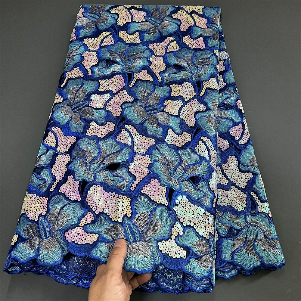 

African Nigerian Tulle Lace Fabric, Organza Embroidery, Guipure Party Gown, Brocade Jacquard, High Quality, 5Yard, PS0013, 2025