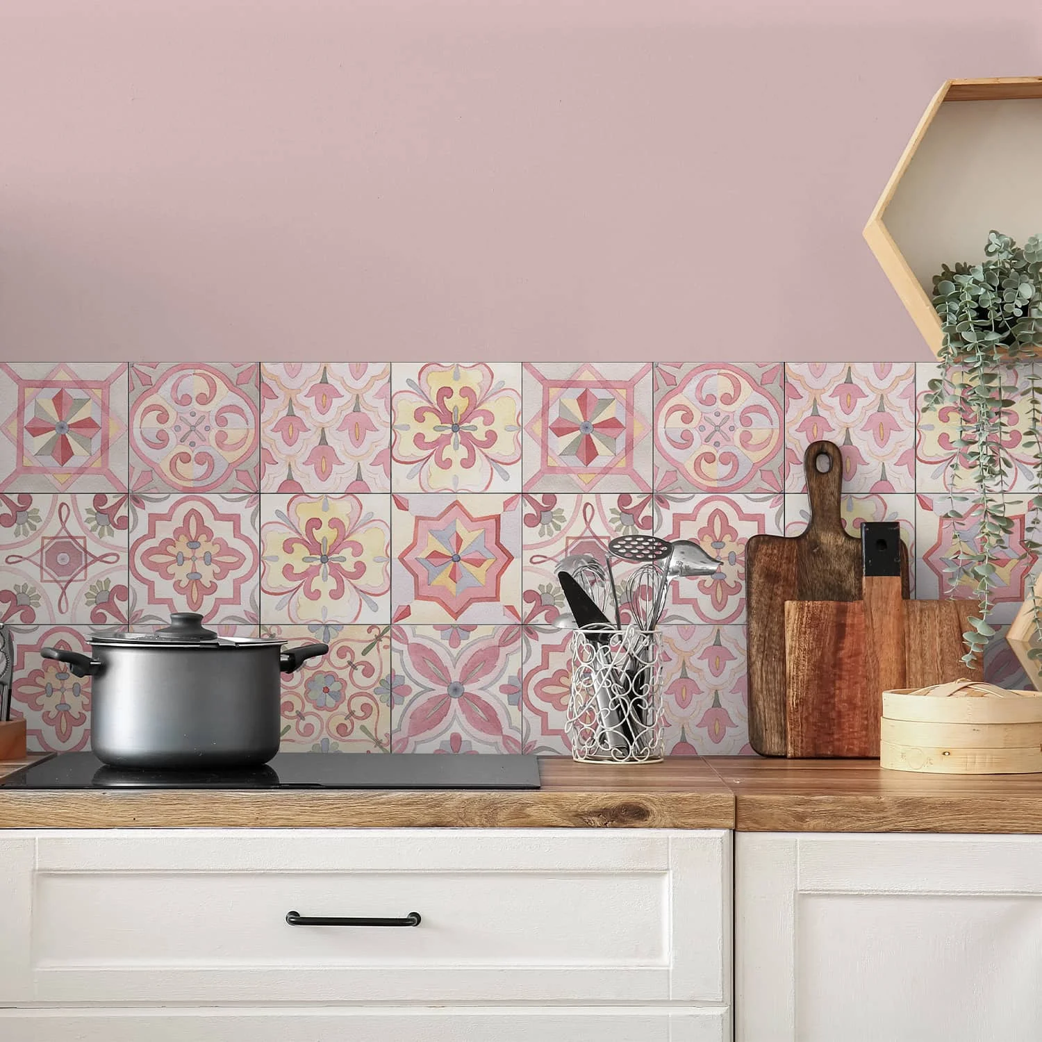 

24pcs Self-adhesive Waterproof Wall Stickers, for Kitchen, Bathroom, Living Room, Fireplace, and Cabinet Decoration, 15x15cm