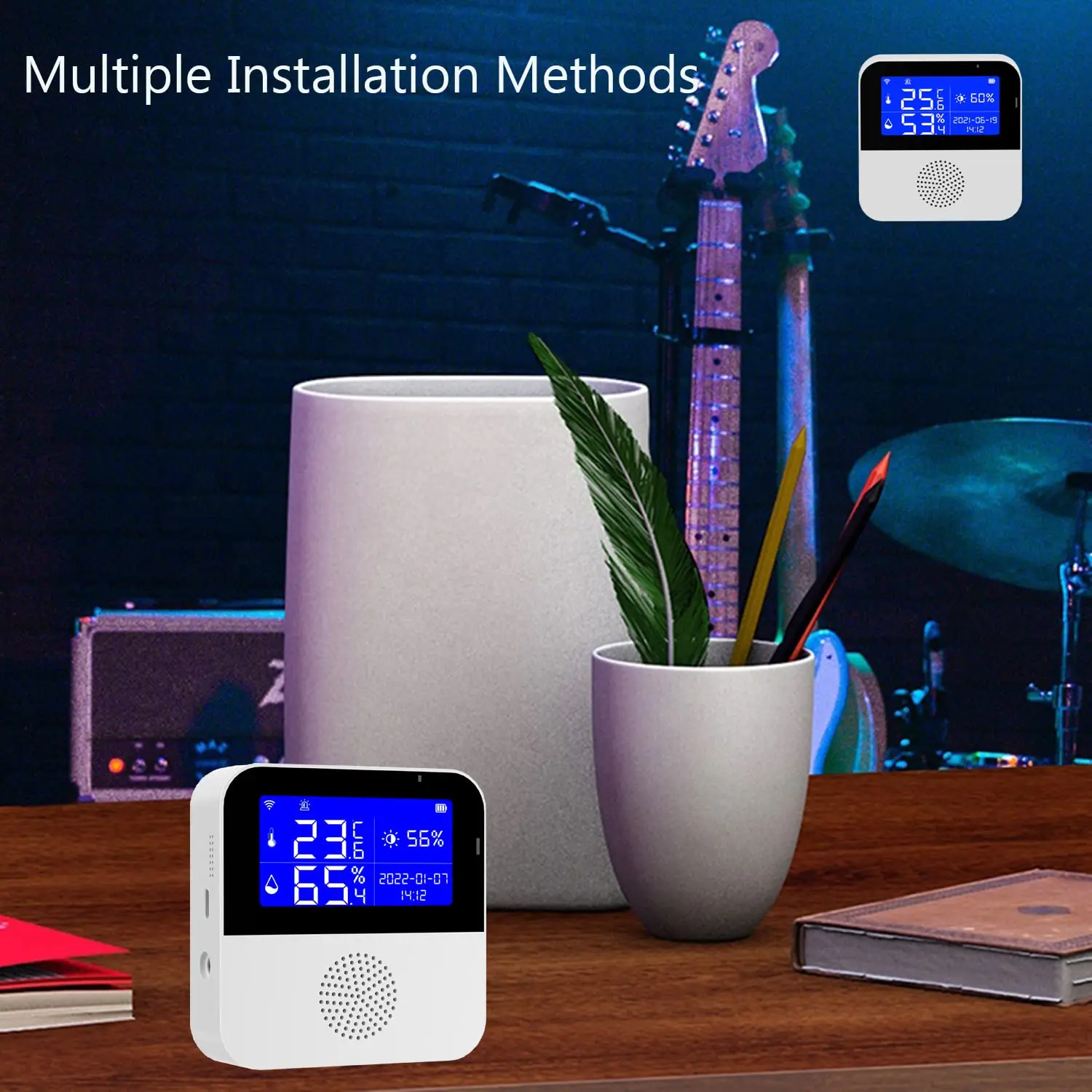 Tuya WIFI Temperature Humidity Sensor Alarm Indoor Outdoor Meter Thermometer Detector Alexa Google Home