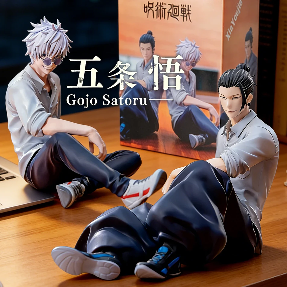 Anime Actionfigur Gojo Satoru in Sitzhaltung PVC-Modell Geto Suguru Schreibtischdekoration Sammlerstück Geburtstagsgeschenk
