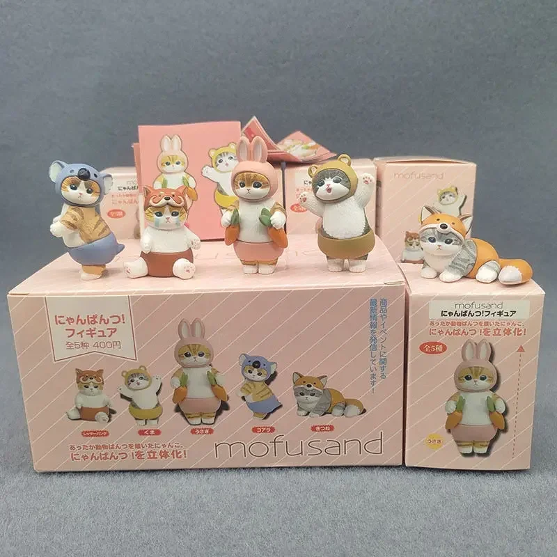 Mofusands-figura de acción de gato Panda y conejo, figura de Anime, muñeco de vestir cruzado, Koala, zorro, modelo de decoración Kawaii, adornos, regalo de Navidad