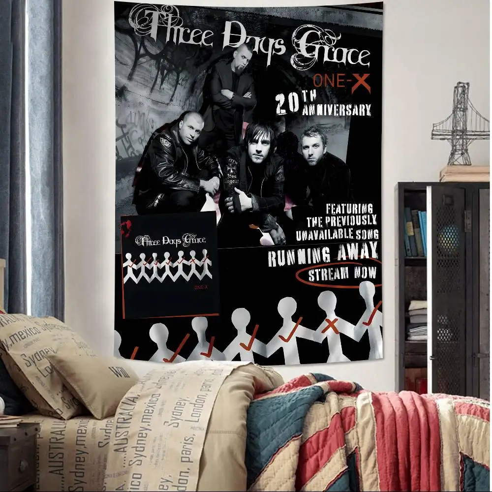Rock band T-three days G-grace DIY Wall Tapestry Hanging Tarot Hippie Wall Rugs Dorm Home Decor