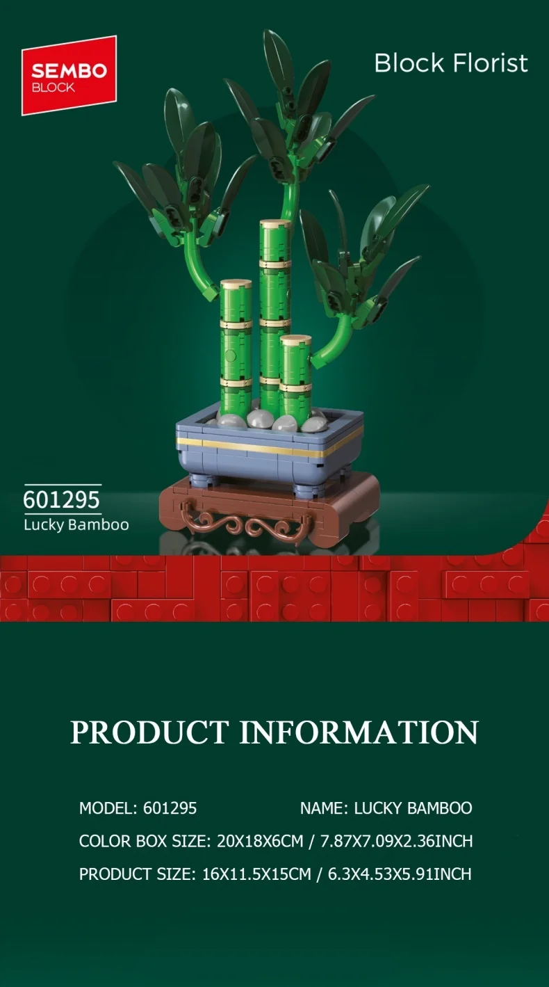 SEMBO Ewige Blume Pflaumenblüte Bausatz MOC Topfpflanzen-Modell Bausteine Spielzeug Heimdekoration Geburtstags-/Festtagsgeschenke – Detail 5