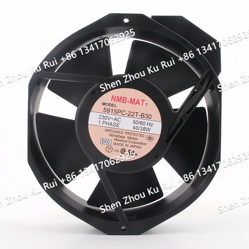 Cooling fan 5915PC-22T-B30 Original NMB 220V 200V 240V AC230V 40/38W DC EC 17238 172X150X38mm 17CM Aluminum frame cabinet Device