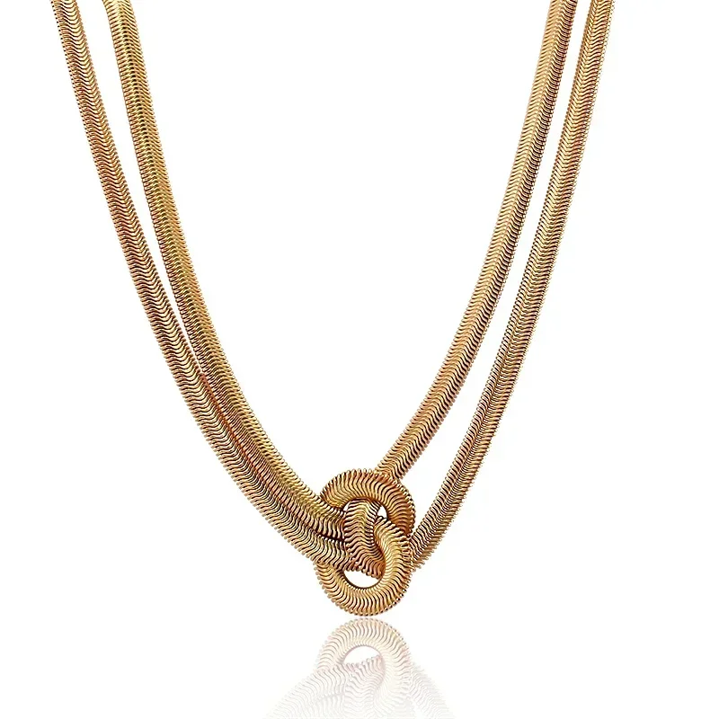 Women Novelty alloy necklace aesthetic Fashion tie a knot Pendants Jewelry Christmas Gift collares de moda mujer rebajas