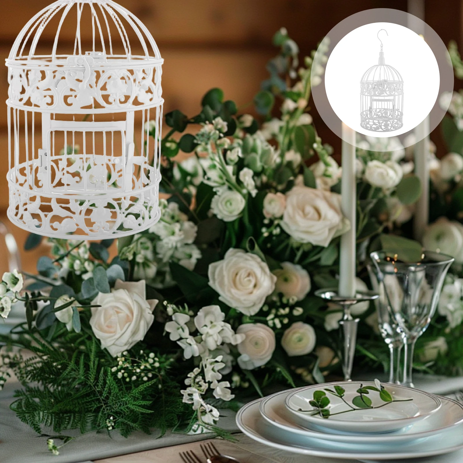 

Elegant European Iron Birdcage Decorative Home nament Vintage Wedding Centerpiece for Cockatiels Small Carrier