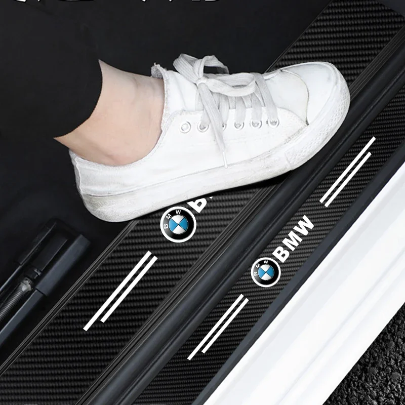 Car Door Sill Carbon Sticker Auto Accessories For BMW Performance E46 E90 F10 F30 X3 F20 E46 E60 E70 E39 E36 E87 X7 E92 E91 E28