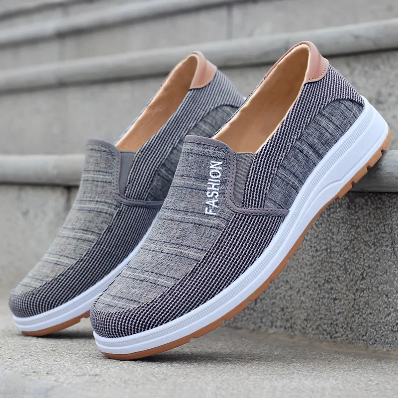 XIHAHA Fashion Man Canvas Shallow Mouth Lace-up Board Shoes Men New Spring Summer Male Breathable Linen Single Shoes