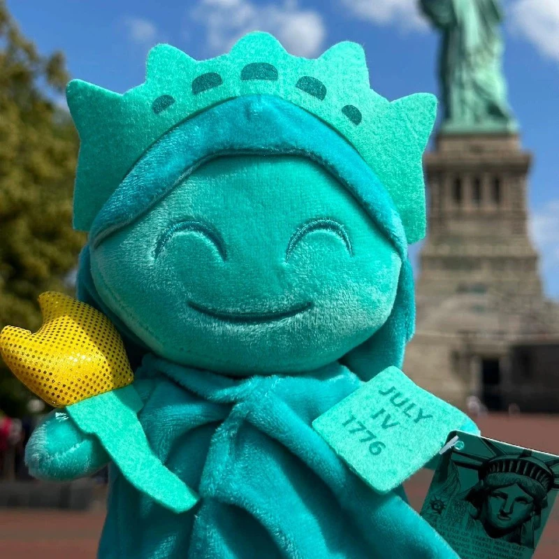 Na Stanie 21Cm Statua Wolności Śliczna Krótka Pluszowa Wypchana Lalka Poduszka Kolekcjonerska Dekoracja Model Zabawki dla Dzieci Prezent Urodzinowy