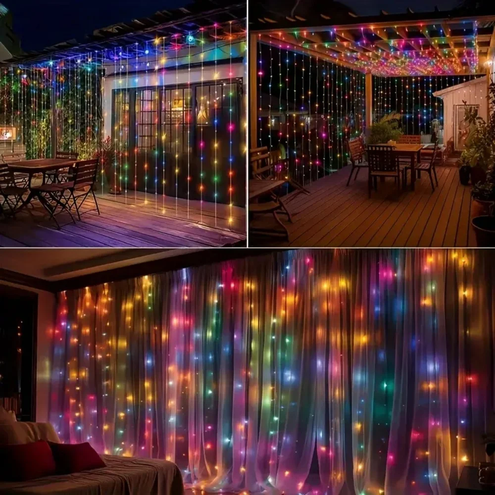 ستارة LED مع 8 أوضاع للعام الجديد وعيد الميلاد والهالوين وحفلات الزفاف وأعياد الميلاد وغرفة النوم وديكور جارلاند