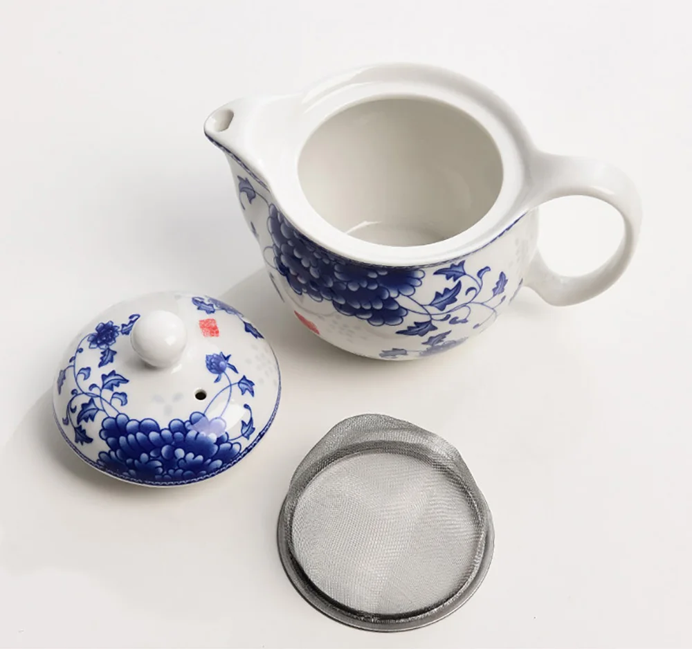 Chinese Blue and White Porcelain Tea Pot, Coffee Teapot, Clay Heated Kettle, Samovar Teapots, Puer Tea Cup Set, Gaiwan